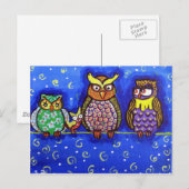 Owl get Together Fun Folk Art Briefkaart (Voorkant / Achterkant)