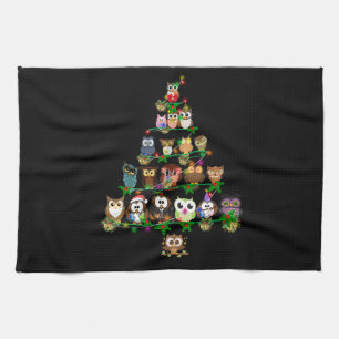 Owl Gift Eigen kerstseizoen Theedoek