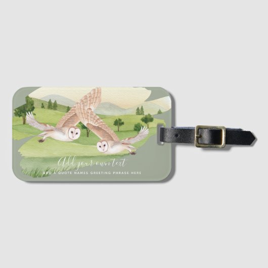 OWL GIFTS - Gepersonaliseerd Bagagelabel (Voorkant (horizontaal))