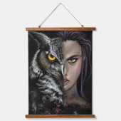 Owl Girl - Emotion Hanging Tapestry - Painting Hangend Wandkleed (Voorkant)