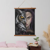 Owl Girl - Emotion Hanging Tapestry - Painting Hangend Wandkleed (Slaapkamer)