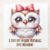 Owl Glazen Onderzetter (Voorkant)
