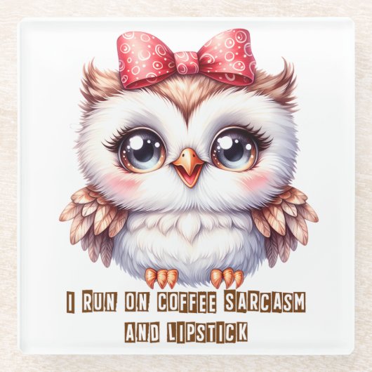 Owl Glazen Onderzetter (Voorkant)