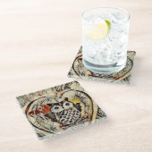 Owl Glazen Onderzetter (Schuin)