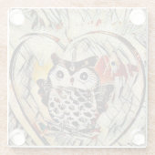 Owl Glazen Onderzetter (Achterkant)
