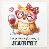 Owl Glazen Onderzetter (Voorkant)