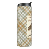Owl Gold Green Plaid Thermal Tumbler Thermosbeker (Gedraaid links)