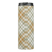 Owl Gold Green Plaid Thermal Tumbler Thermosbeker (Achterkant)