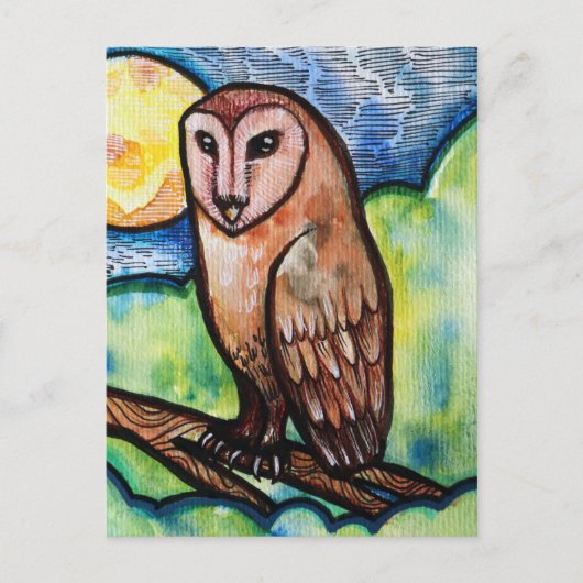 Owl Golden Moon                                    Briefkaart (Voorkant)