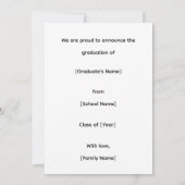 Owl Graduation Announcement Kaart (Achterkant)