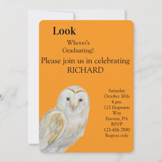 Owl Graduation Invitation Aankondiging (Voorkant)