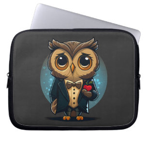 Owl Groom in Love: Perfect Valentijnsdag Gift Laptop Sleeve