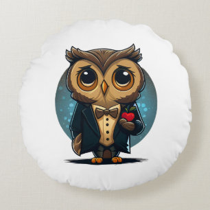 Owl Groom in Love: Perfect Valentijnsdag Gift Rond Kussen