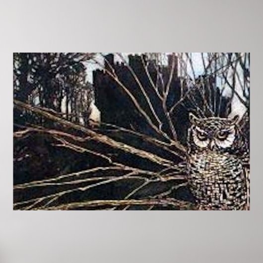 Owl Halloween Creepy Poster (Voorkant)