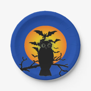 Owl Halloween Paper-Borden Papieren Bordje