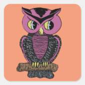 Owl Halloween Square Stickers (Voorkant)