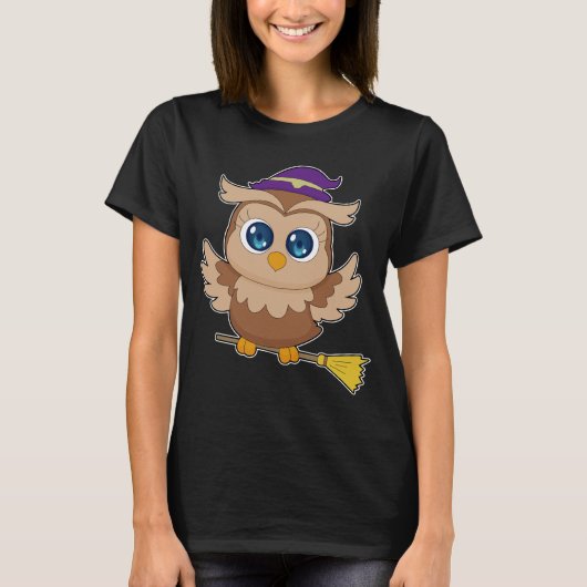Owl Halloween Witch T-shirt (Voorkant)