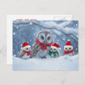 Owl Happy Holidays Cute and Fun Feestdagenkaart (Voorkant / Achterkant)