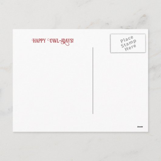 Owl Happy Holidays Cute and Fun Feestdagenkaart (Achterkant)