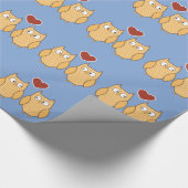 Owl hardeliefde valentijn cadeaupapier (Hoek)