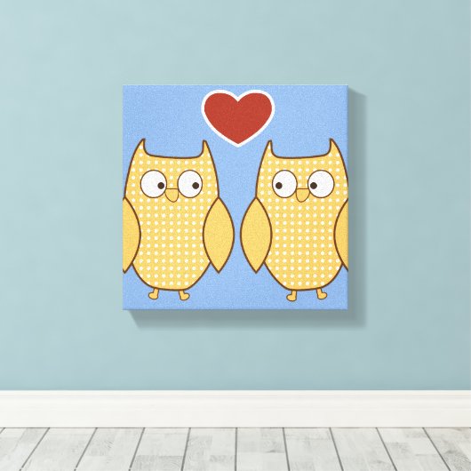 Owl hartliefde kind canvas (Insitu (Houten vloer))