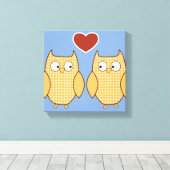 Owl hartliefde kind canvas afdruk (Insitu (Houten vloer))