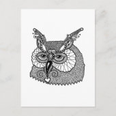 Owl Head Zendoodle Briefkaart (Voorkant)