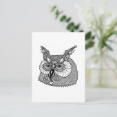 Owl Head Zendoodle Briefkaart (Staand voorkant)