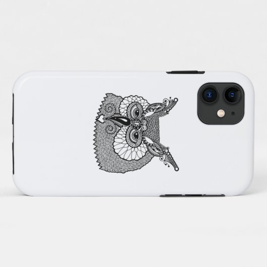 Owl Head Zendoodle Case-Mate iPhone Case (Achterkant (horizontaal))