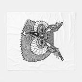 Owl Head Zendoodle Fleece Deken (Voorkant (Horizontaal))