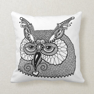 Owl Head Zendoodle Kussen