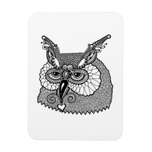 Owl Head Zendoodle Magneet