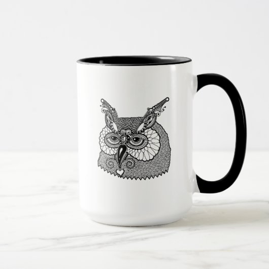 Owl Head Zendoodle Mok (Rechts)