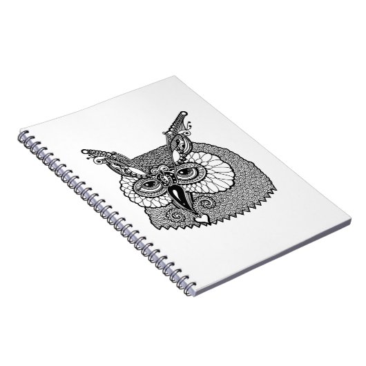 Owl Head Zendoodle Notitieboek (Rechterzijde)