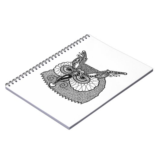 Owl Head Zendoodle Notitieboek (Linkerzijde)
