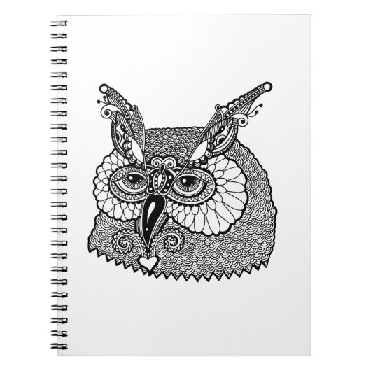 Owl Head Zendoodle Notitieboek (Voorkant)