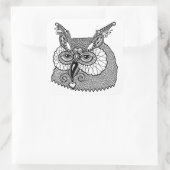 Owl Head Zendoodle Vierkante Sticker (Tas)