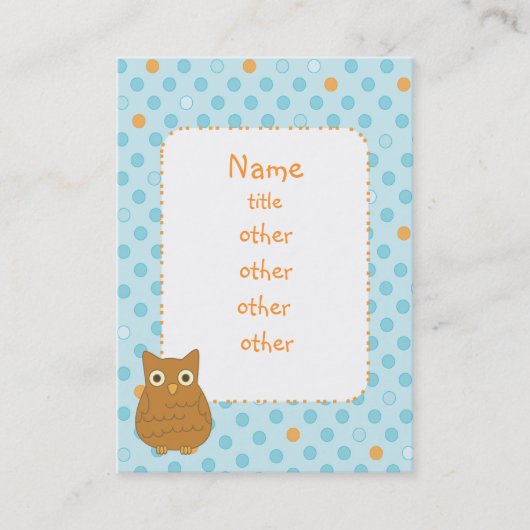 Owl Heart Tree Visitekaartje (Voorkant)