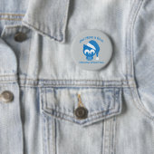 Owl heeft blauw Kerstmis zonder jou Ronde Button 5,7 Cm (In situ)