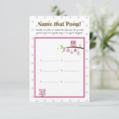 Owl het Baby shower "noem die poep!" Game Kaart (Staand voorkant)
