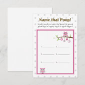 Owl het Baby shower "noem die poep!" Game Kaart (Voorkant / Achterkant)