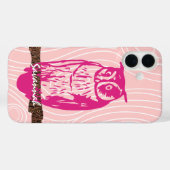 Owl het Graanpatroon van de Hout Kies Uw Kleur Case-Mate iPhone Case (Achterkant (horizontaal))
