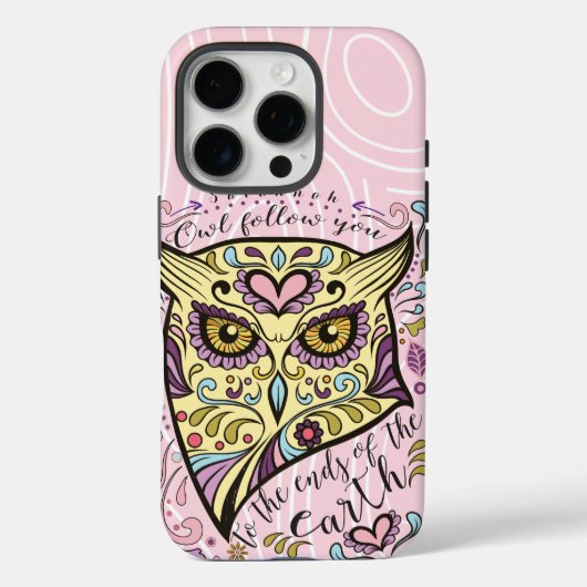 Owl het Graanpatroon van de Hout Kies Uw Kleur Case-Mate iPhone Case (Achterkant)