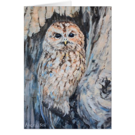Owl Hideout Fine Art Wenskaart (Voorkant)