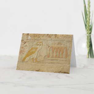 Owl Hieroglyph Detail, Hatshepsut Temple, Egypte Kaart