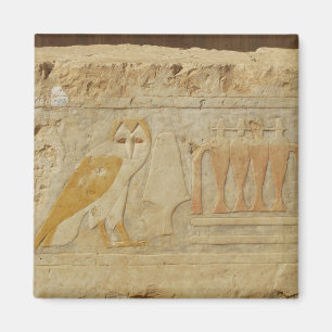 Owl Hieroglyph Detail, Hatshepsut Temple, Egypte Magneet