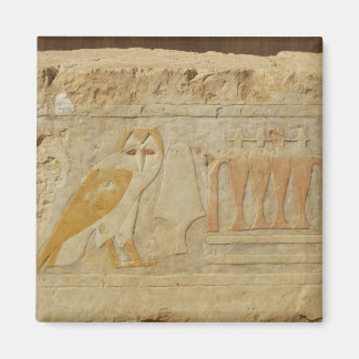 Owl Hieroglyph Detail, Hatshepsut Temple, Egypte Magneet