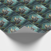 Owl Holding a Cocktail In a Mystical Forest Cadeaupapier (Hoek)