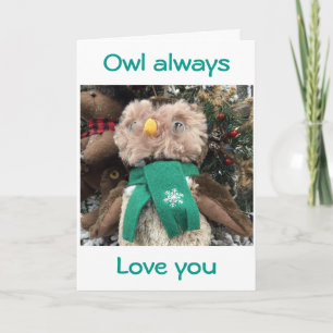 "OWL HOUDT ALTIJD VAN JE" CHRISTMAS VERLATEN FEESTDAGEN KAART