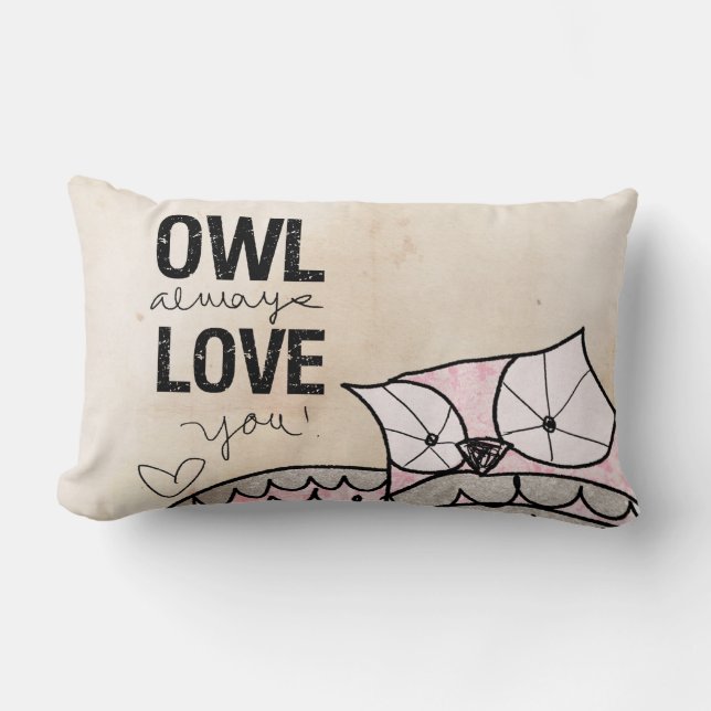 Owl houdt altijd van je met VOL25 Kussen (Voorkant)